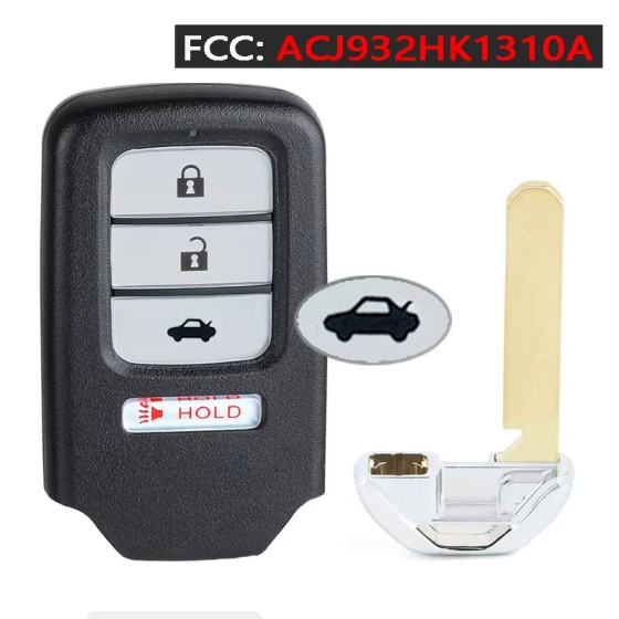 2016-2017 Honda Accord / 4-Button Smart Key / PN: 72147-T2G-A61 / ACJ932HK1310A (AFTERMARKET)